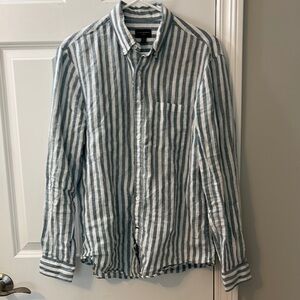 Club Monaco 100% Linen Button Down Shirt